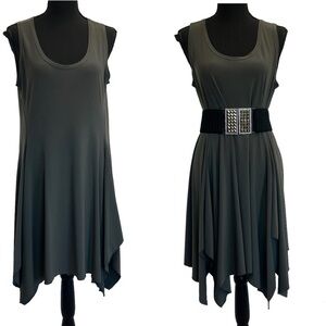 Sympli khaki green asymmetrical sleeveless dress Sz 10